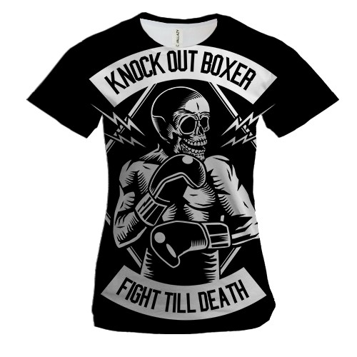 Женская 3D футболка Skull Boxer