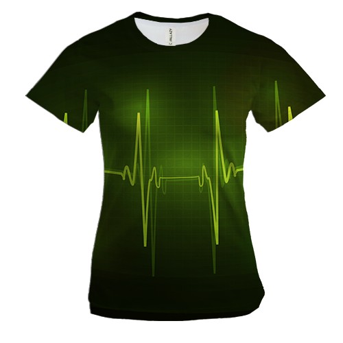 Жіноча 3D футболка с стенограммой биения сердца
