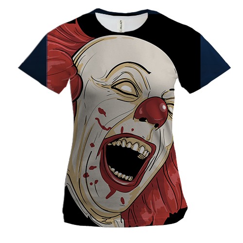 Жіноча 3D футболка з клоуном Пеннивайз