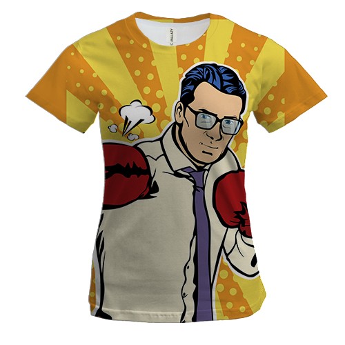 Женская 3D футболка с офисным боксером