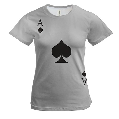 Жіноча 3D футболка з тузом піки