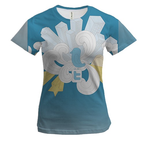 Женская 3D футболка с птицей Твиттера