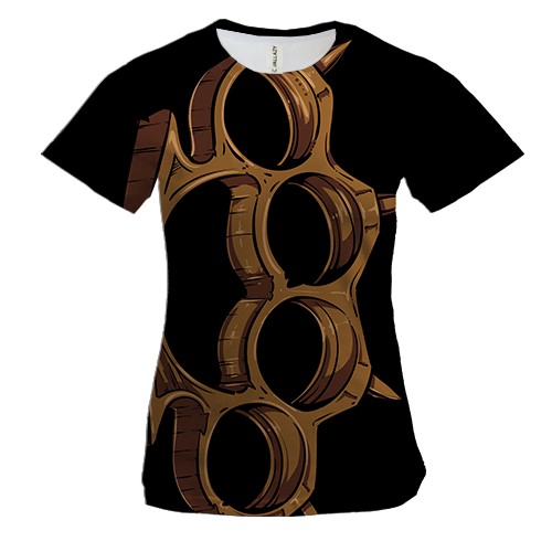 Женская 3D футболка с коричневым кастетом