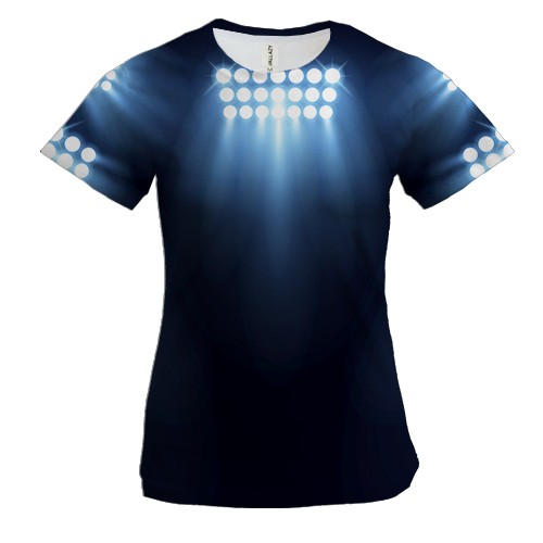 Женская 3D футболка с прожекторами