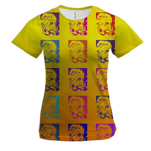 Жіноча 3D футболка з поп арт Ейнштейном