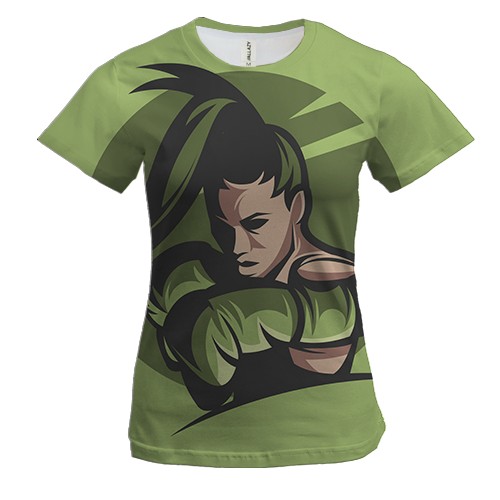 Жіноча 3D футболка с женщиной боксером