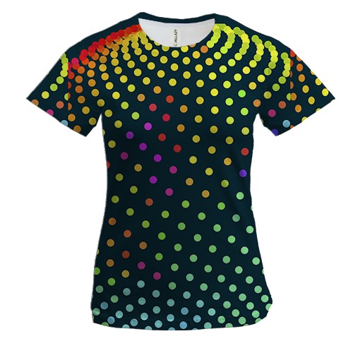 Женская 3D футболка с разноцветными шариками