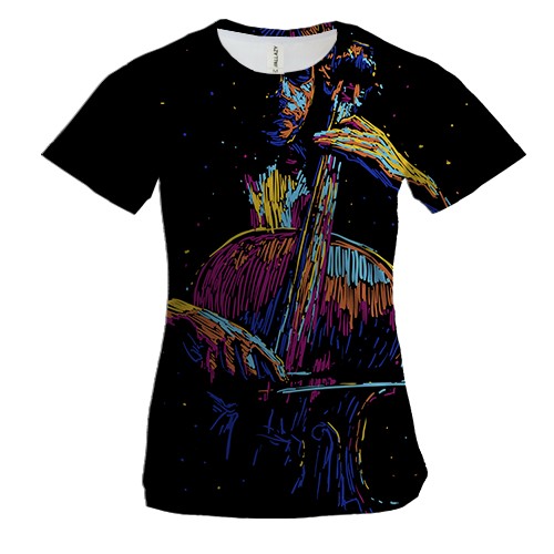 Женская 3D футболка с красочным исполнителем
