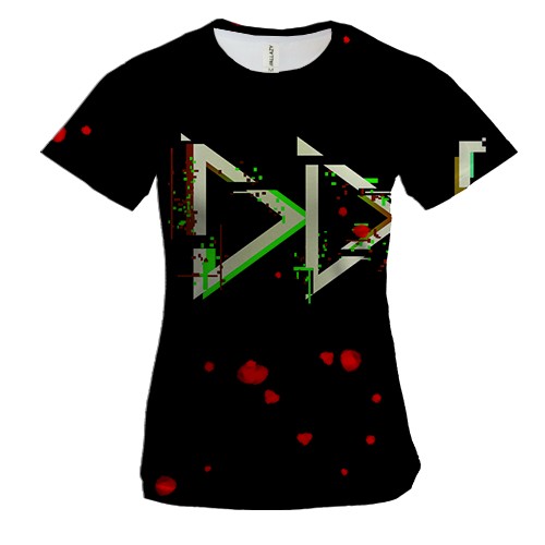 Жіноча 3D футболка з ґлітч кнопками