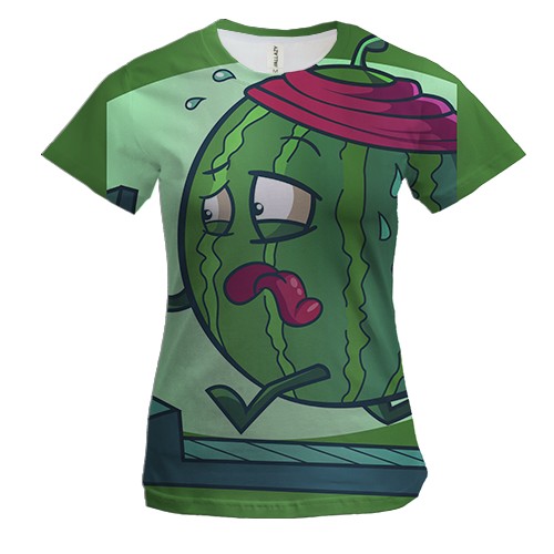 Жіноча 3D футболка з кавуном спортсменом