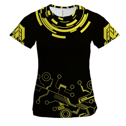 Жіноча 3D футболка з технічними візерунками