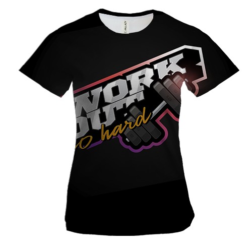 Жіноча 3D футболка Work out go hard