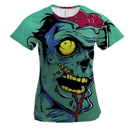 Жіноча 3D футболка з здивованим зомбі