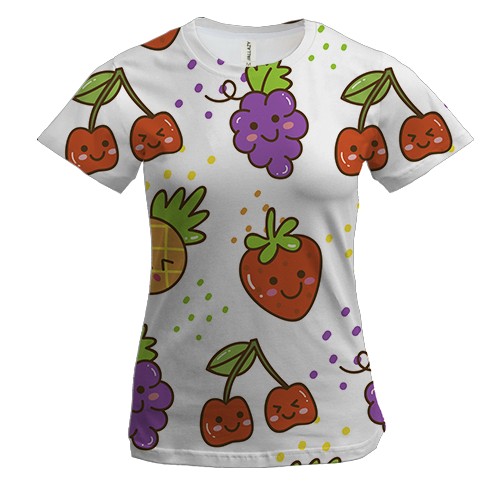 Женская 3D футболка с ягодами