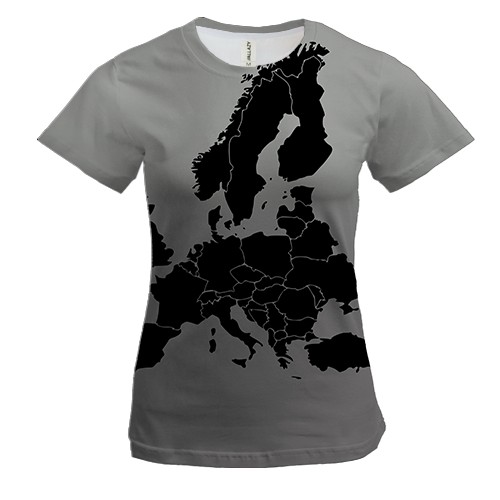 Жіноча 3D футболка с картой Европы