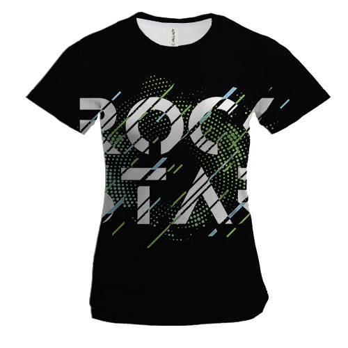 Женская 3D футболка Rock Star Glitch