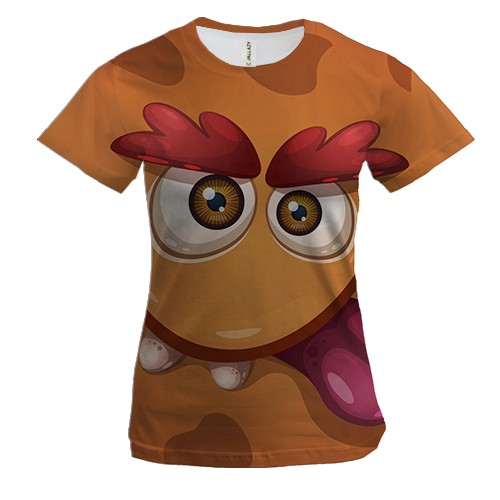 Женская 3D футболка с рыжим существом