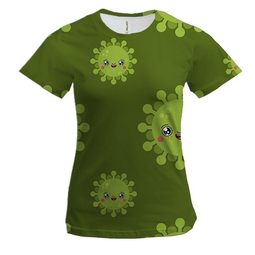 Жіноча 3D футболка з коронавірусом