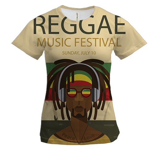 Жіноча 3D футболка Reggae music fest