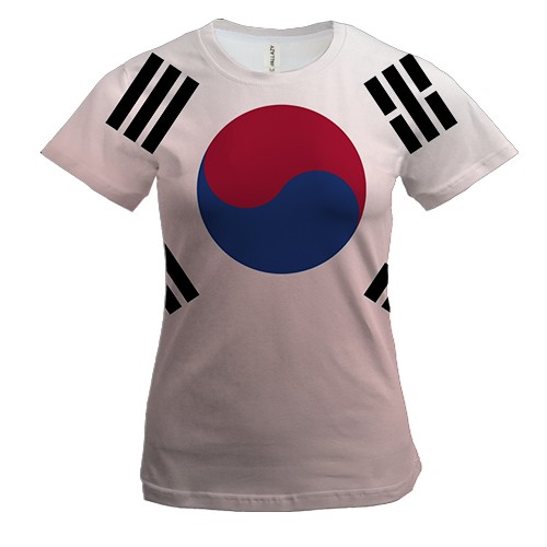 Жіноча 3D футболка з прапором Південної Кореї