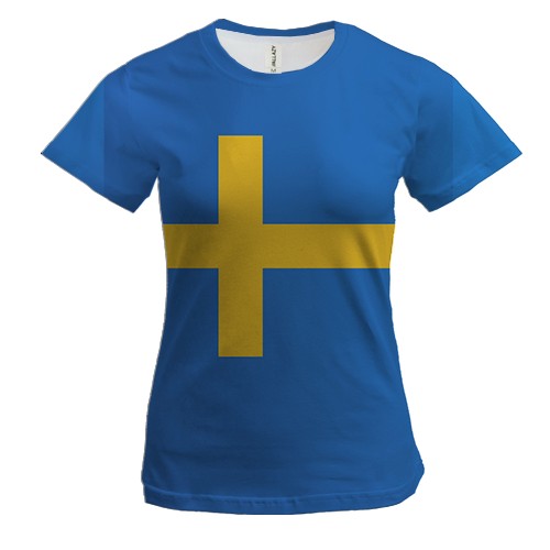 Женская 3D футболка с флагом Швеции