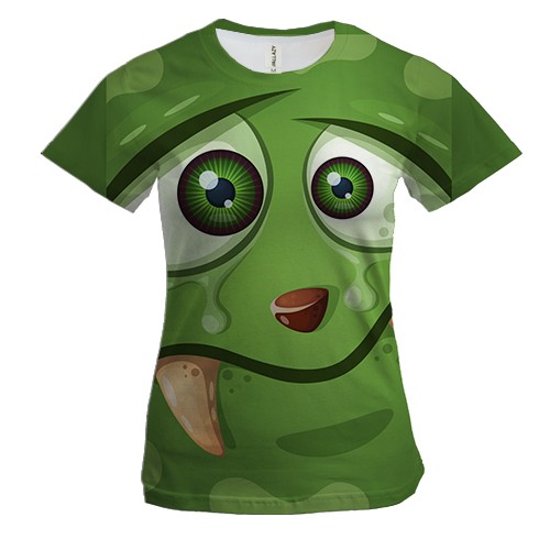 Жіноча 3D футболка з сумним істотою