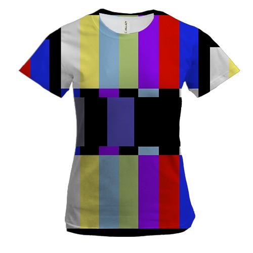 Жіноча 3D футболка с помехами телевизора