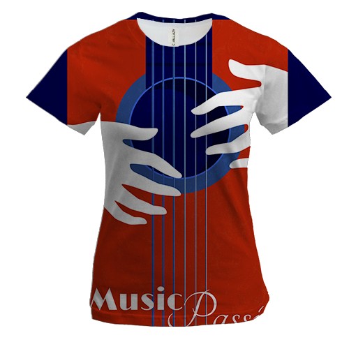 Женская 3D футболка Music Passion