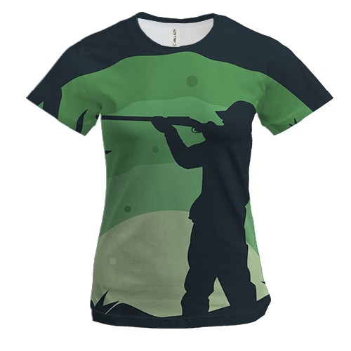 Женская 3D футболка с ночным охотником