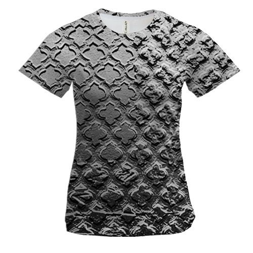 Женская 3D футболка с узорным слитком серебра