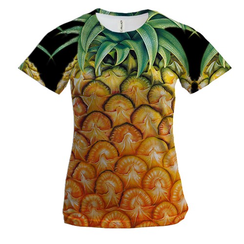 Женская 3D футболка с ананасом