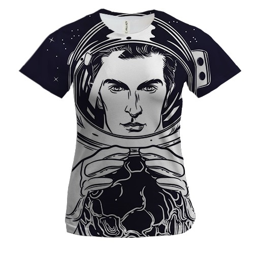 Жіноча 3D футболка з чоловіком в скафандрі