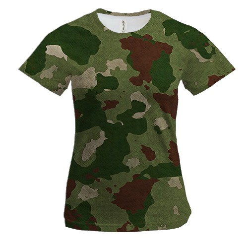 Женская 3D футболка с полевым камуфляжем