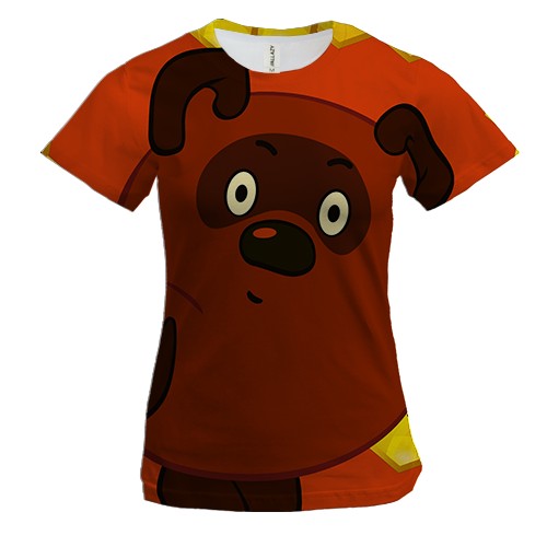 Женская 3D футболка с Винни Пухом