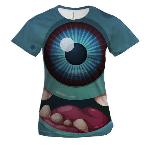 Жіноча 3D футболка з істотою ціклопом