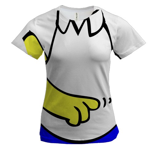 Женская 3D футболка с телом Гомера Симпсона