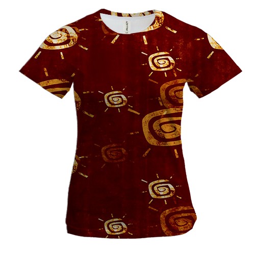 Женская 3D футболка с иконками солнца