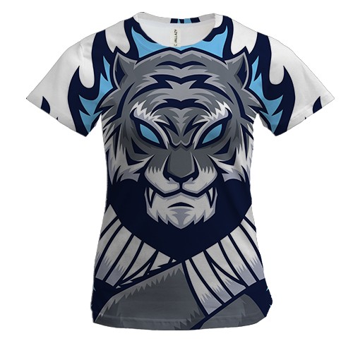 Женская 3D футболка с китайским тигром борцом