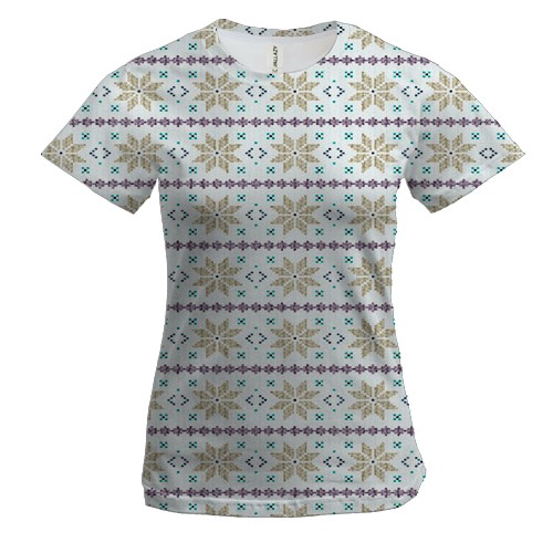 Жіноча 3D футболка з візерунками класичного светра