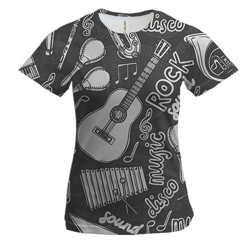 Женская 3D футболка Rock Sound