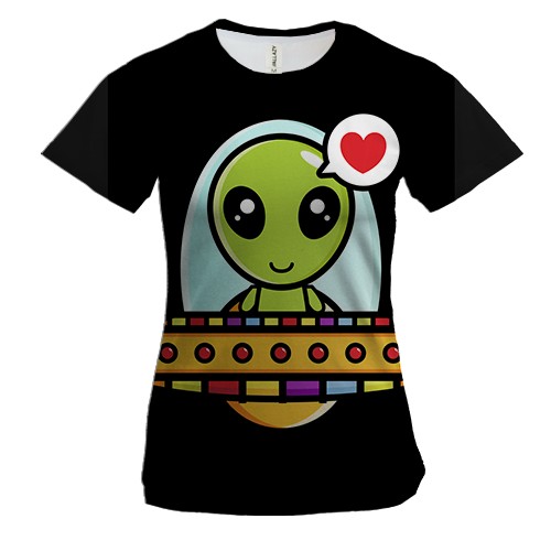 Жіноча 3D футболка з добрим прибульцем