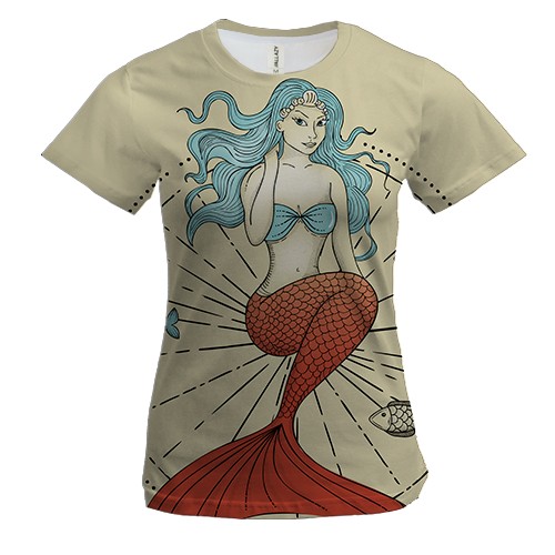 Жіноча 3D футболка з русалкою