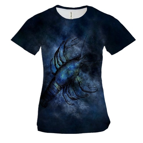 Женская 3D футболка со знаком зодиака - Рак