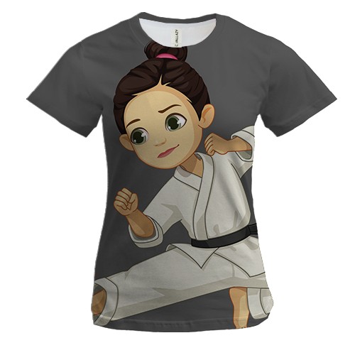 Женская 3D футболка с девушкой в кимоно