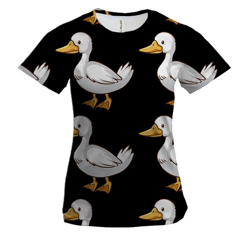 Женская 3D футболка с гусями