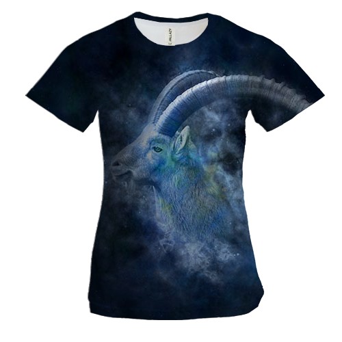 Женская 3D футболка со знаком зодиака - Козерог