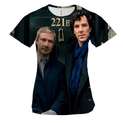 Жіноча 3D футболка з Шерлоком Холмсом і доктором Ватсоном