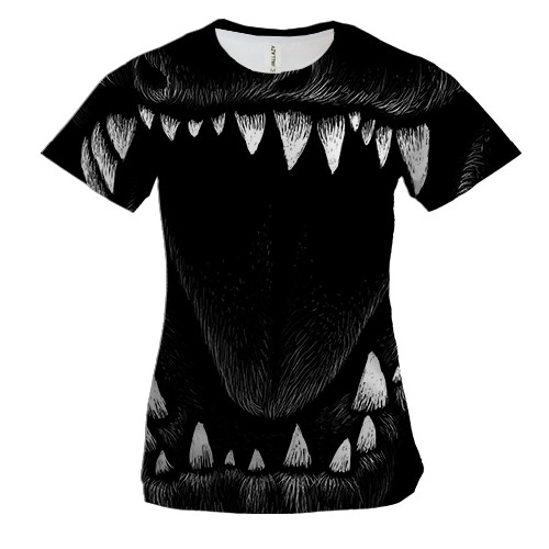 Женская 3D футболка с открытой пастью