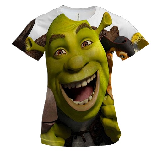 Жіноча 3D футболка зі Шреком і його друзями