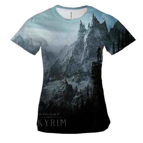 Жіноча 3D футболка з пейзажем Skyrim